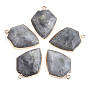 Galvanoplastie pendentifs pierres précieuses naturelles, avec les accessoires en fer, flèches, or
