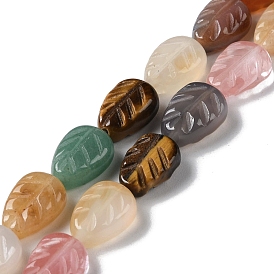 Mixed Gemstone Beads Strands, Leaf