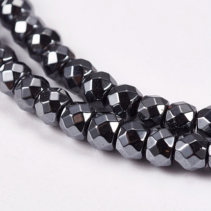 Non-Magnetic Synthetic Hematite Beads Strands, Faceted, Black, Round, 3x3mm, Hole: 1mm