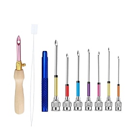 Punch Embroidery Tool Kits, including Punch Needle Handle, Threader, Replacement Needle