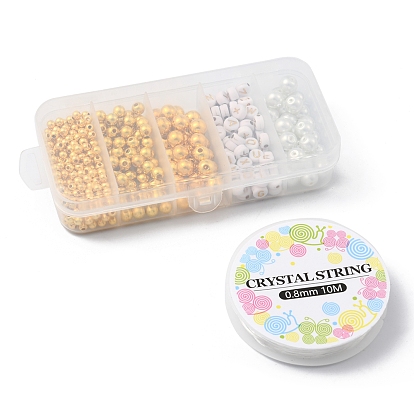 Kit de fabrication de bracelet en perles de lettres bricolage, y compris plastique ABS et perles de verre et perles acryliques, fil élastique