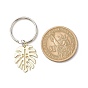 5Pcs Monstera Leaf Alloy Pendant Keychain, with Iron Findings, for Women Men Car Bag Key Pendant