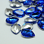 Faux diamant acrylique de taiwan cabochons dos et facettes, goutte 