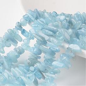 Grade A + pépites turquoises naturel brins de perles, 14~45x5~10x5~10mm, Trou: 1mm, Environ 43~90 pcs/chapelet, 14.9 pouces ~15.7 pouces