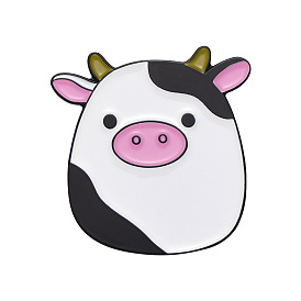 Alloy Enamel Pins, Cartoon Badge Small Cow Booch