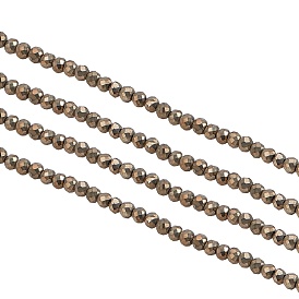 ARRICRAFT Natural Pyrite Beads Strands, Faceted, Round
