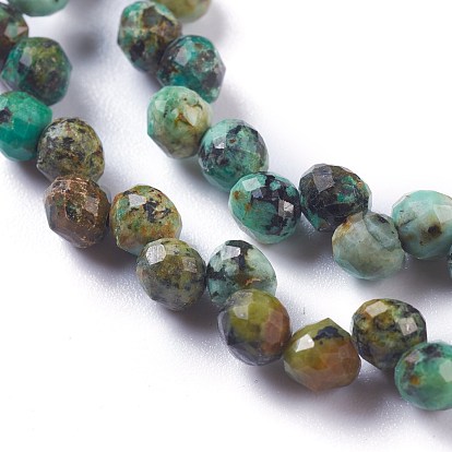 Natural African Turquoise(Jasper)  Beads Strands, Top Drilled, Faceted, Teardrop