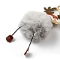 Llavero con colgante de reno navideño de piel de conejo Rex de imitación y cuero de pu, con el corchete de la aleación, para decoración colgante de bolso de coche
