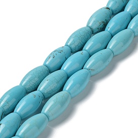 Natural Howlite Beads Strands, Dyed, Rice