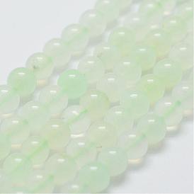 Vert brins opale de perles naturelles, ronde