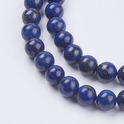 Lapislázuli natural (pegamento de color relleno) cordones de perlas, teñido, aa grado, rondo