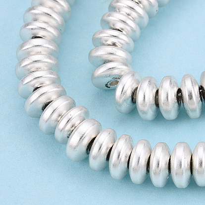 Galvanoplastie non magnétiques hématite synthétique brins de perles, Style mat, Plat rond / disque