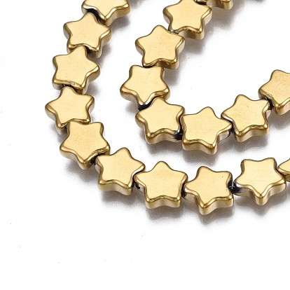Electroplate Opaque Glass Beads Strand, Star
