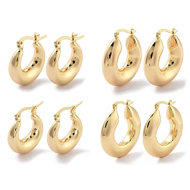 Brass Plain Hoop Earrings