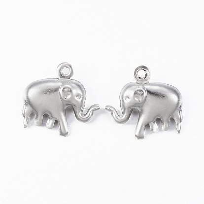 304 Stainless Steel Charms, Hollow Elephant