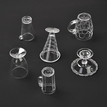 6 ensemble de gobelets de jeu en plastique transparent, tasses miniatures de simulation, jouets de moule en argile pour enfants