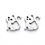 304 Stainless Steel Charms, Laser Cut, Cat Shape