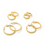 201 Stainless Steel Grooved Hoop Earrings with 304 Stainless Steel Pins for Women
