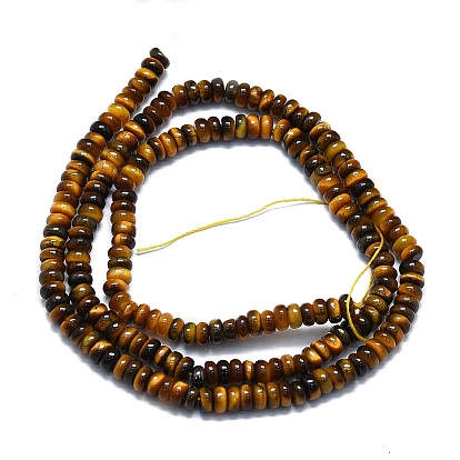 Natural Tiger Eye Beads Strands, Disc