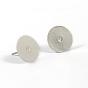 304 Stainless Steel Stud Earring Settings, Flat Round, Tray: 12mm, 12mm, Pin: 0.8mm