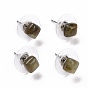 Gemstone Ear Studs, with 304 Stainless Steel Ear Studs