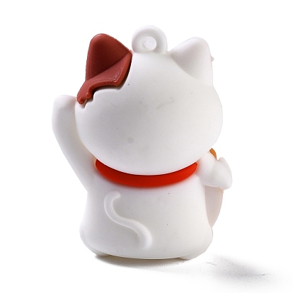 PVC Cartoon Lucky Cat Doll Pendants, for Keychains, Maneki Neko
