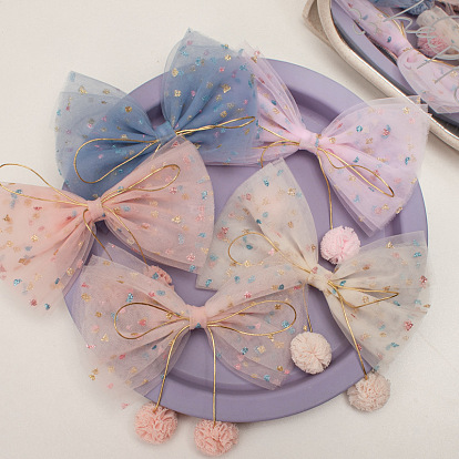 Cute Butterfly Hair Clip for Girls with Sweet Lace and Bow.