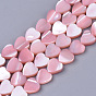 Natural Trochid Shell/Trochus Shell Beads Strands, Dyed, Heart