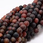 Dyed Frosted Natural Agate Round Beads Strands