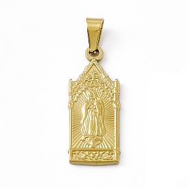 Vacuum Plating 304 Stainless Steel Pendants, Virgin Mary Charms, Religion