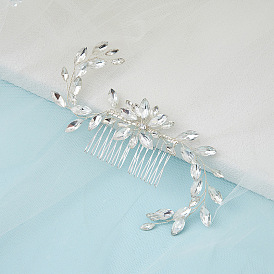 Handmade Bridal Hair Comb with Diamond-encrusted Horse Eye - Elegant and Exquisite