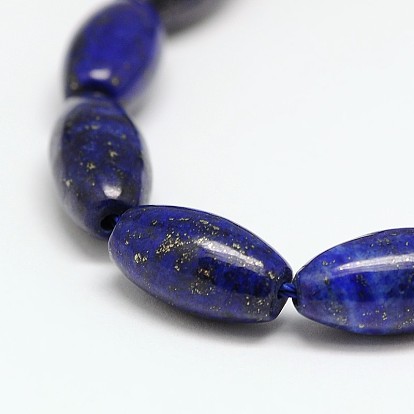 Lapis lazuli naturelles riz brins de perles, 16x8mm, Trou: 1mm, à propos 24pcs / strnd, 15 pouce