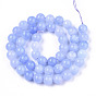 Perles naturelles de quartz brins, agate imitation dentelle bleue, teint, ronde