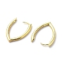 Clear Cubic Zirconia Horse Eye Hoop Earrings, Brass Jewelry for Women