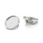 304 Stainless Steel Brooch Cabochon Settings, Flat Round