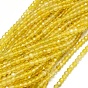Natural Yellow Agate Beads Strands, Faceted, Round