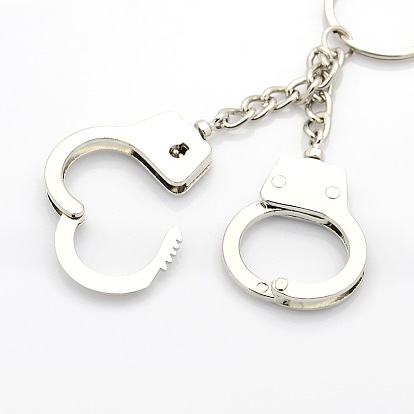 Iron Keychain, with Zinc Alloy Handcuffs, 105x29mm