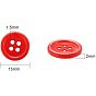 Acrylic Sewing Buttons, 4-Hole, Dyed, Flat Round