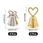 Chgcraft 8 pcs 2 styles pince-notes en alliage cœur/nœud papillon et cloche, support de support de photo de note de message, pour la décoration de mariage