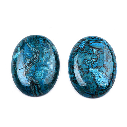 Natural Ripple Jasper Cabochons, Dyed, Oval