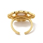 Открытое кольцо-манжета с кубическим цирконием и акрилом, настоящие позолоченные украшения из латуни для женщин, без кадмия и без свинца