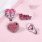 Broche de corazón de amor del día de san valentín, Insignia de dibujos animados lindo esmalte de aleación para mochila para ropa de mujer