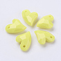 Opaque Acrylic Charms, Faceted, Heart