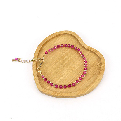 Регулируемый браслет из бисера из натуральных драгоценных камней с застежкой-карабином, украшения из латунной проволоки для женщин