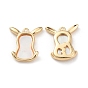 Rack Plating Brass Cow Head Charms with Shell, Long-Lasting Plated