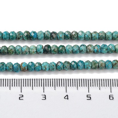 Chapelets de perles chrysocolla naturelles , rondelle, facette