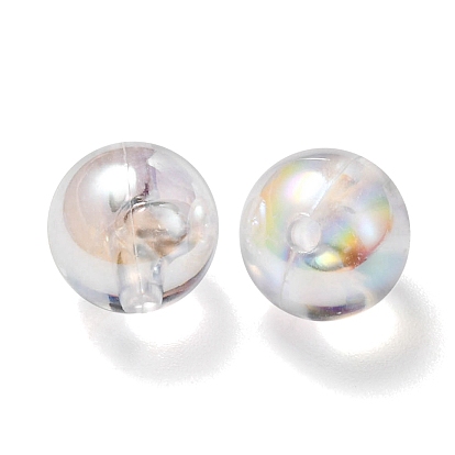 5 Style Transparent Acrylic Beads, AB Colors Plated, Round