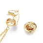 Shell Rhombus & Horse Hanging Chain Brooch, Ion Plating(IP) Brass Lapel Pin for Collar Shirt Suit