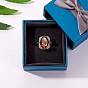 Anillo ajustable con circonita cúbica ovalada, anillo de promesa de plata de ley 925 chapado en plata antigua para mujer