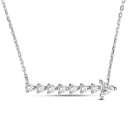 Ожерелья с кулоном в виде стрелы tinysand 925 из стерлингового серебра с блестящим кубическим цирконием, с карабин-лобстерами , 22.5 дюйм (включая 1в регулируемой цепи), размер упаковки: 9.5x9x2.7